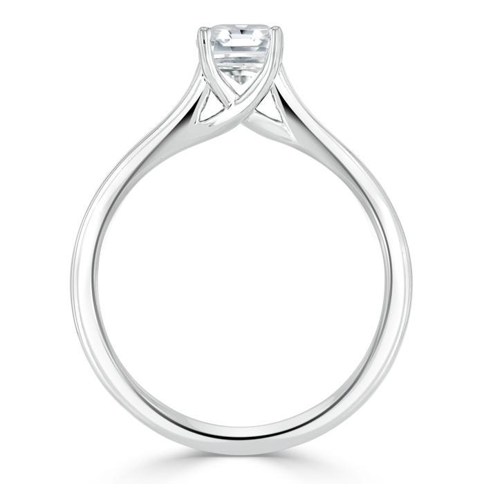 Asscher Cut Lab Diamond Engagement Ring, Classic Style