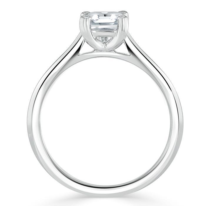 Asscher Cut Lab Diamond Engagement Ring, Classic Style