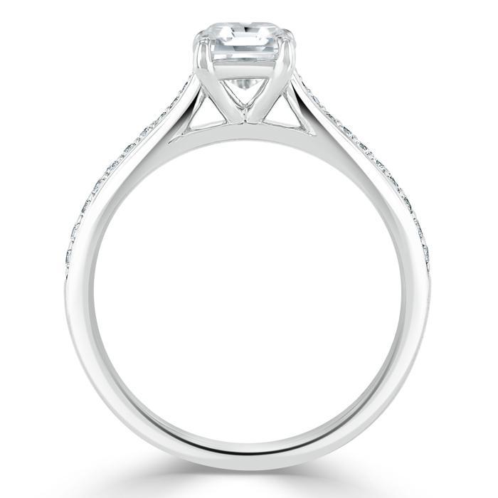 Asscher Cut Lab Diamond Engagement Ring, Classic Style