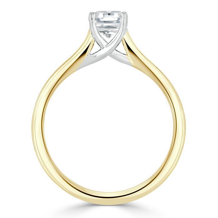 Asscher Cut Lab Diamond Engagement Ring, Classic Style