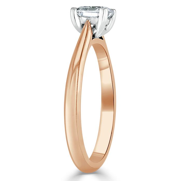 Asscher Cut Lab Diamond Engagement Ring, Classic Style