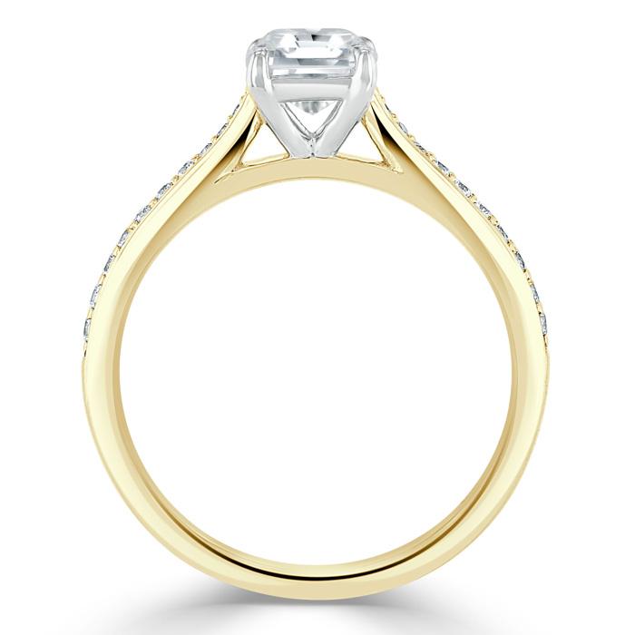 Asscher Cut Lab Diamond Engagement Ring, Classic Style