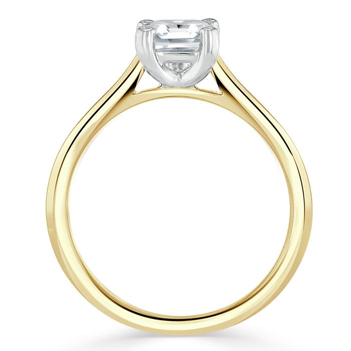 Asscher Cut Lab Diamond Engagement Ring, Classic Style