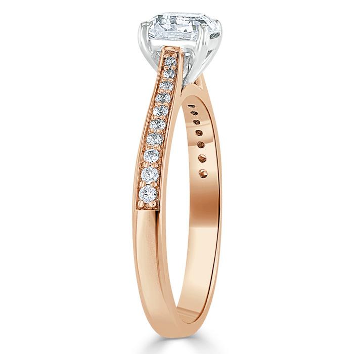 Asscher Cut Lab Diamond Engagement Ring, Classic Style