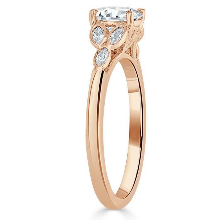 Asscher Cut Lab Diamond Engagement Ring, Vintage Style