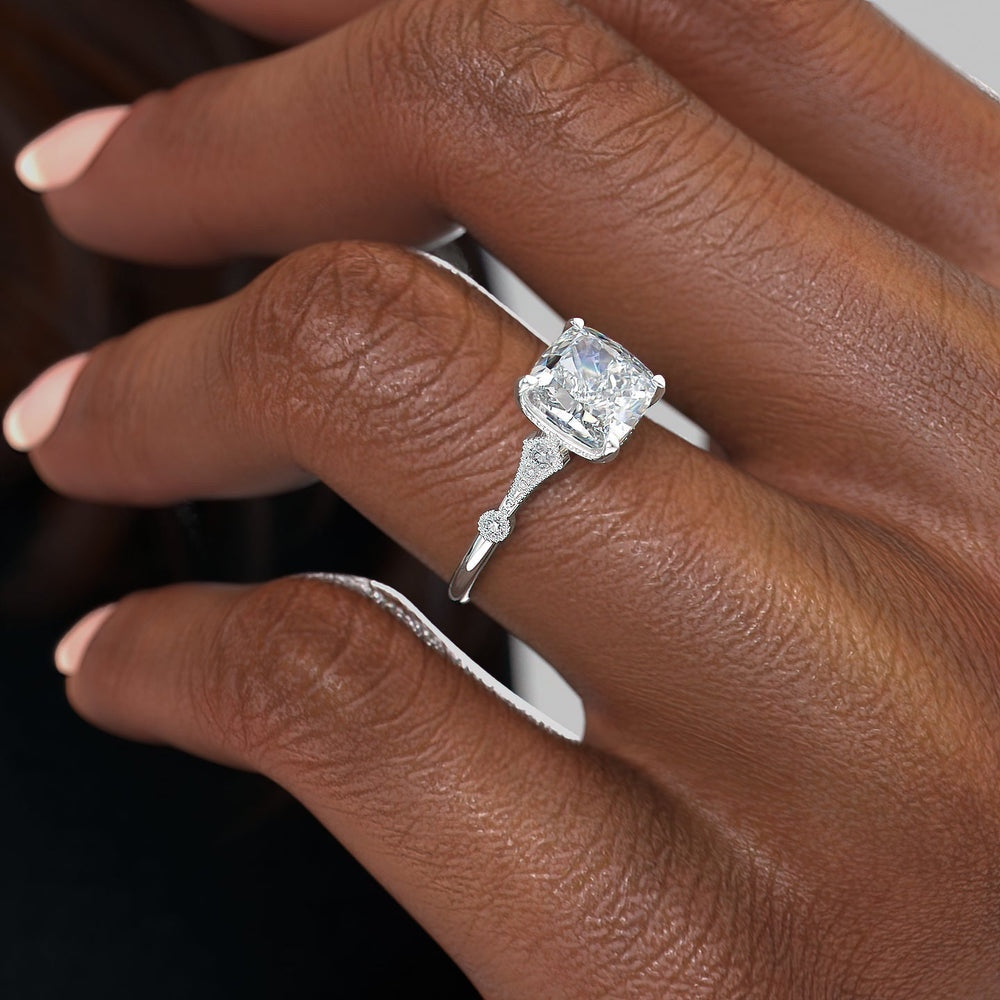Cushion Cut Lab Diamond Vintage Design