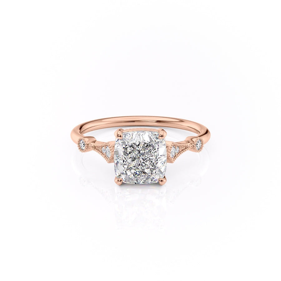 Cushion Cut Lab Diamond Vintage Design