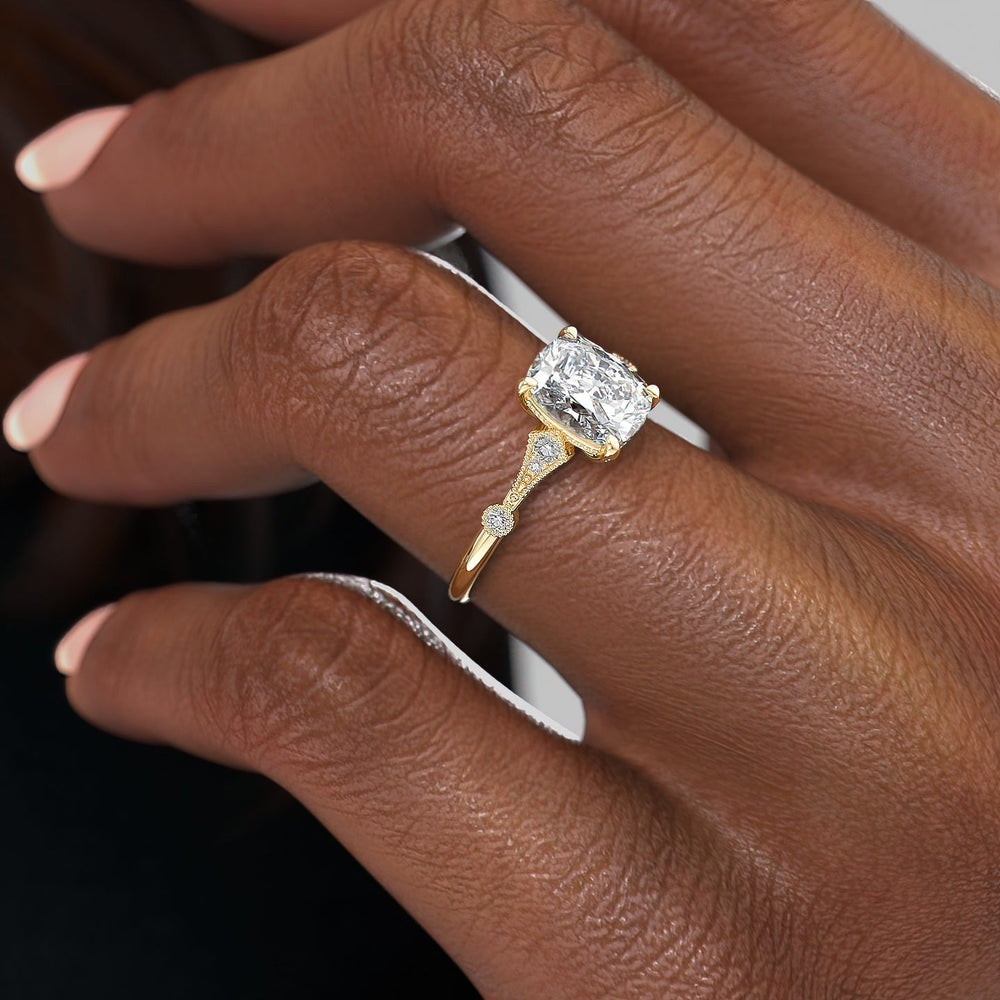 Elongated Cushion Cut Lab Diamond Vintage Design
