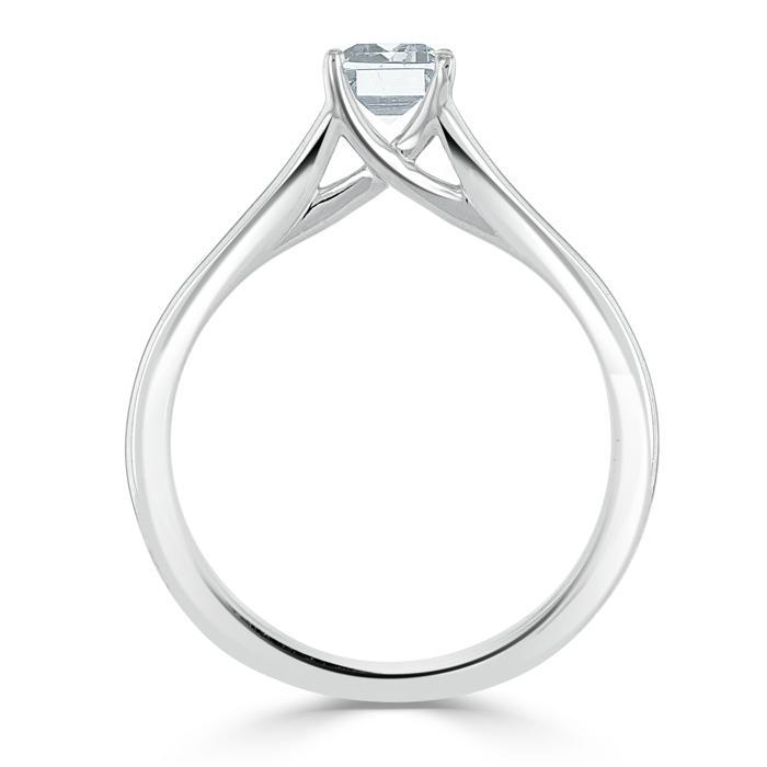 Emerald Cut Lab Diamond Engagement Ring, Tiffany Style Split Shank