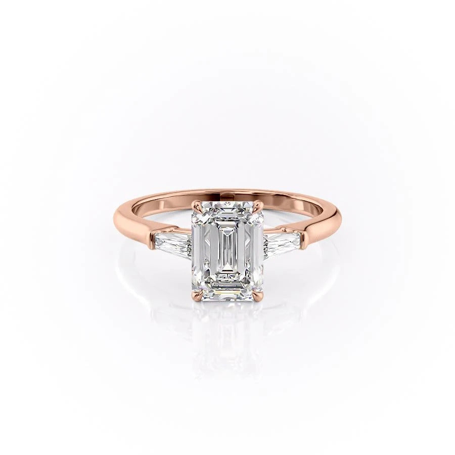 Emerald Cut Lab Diamond, Traditional Classic Design