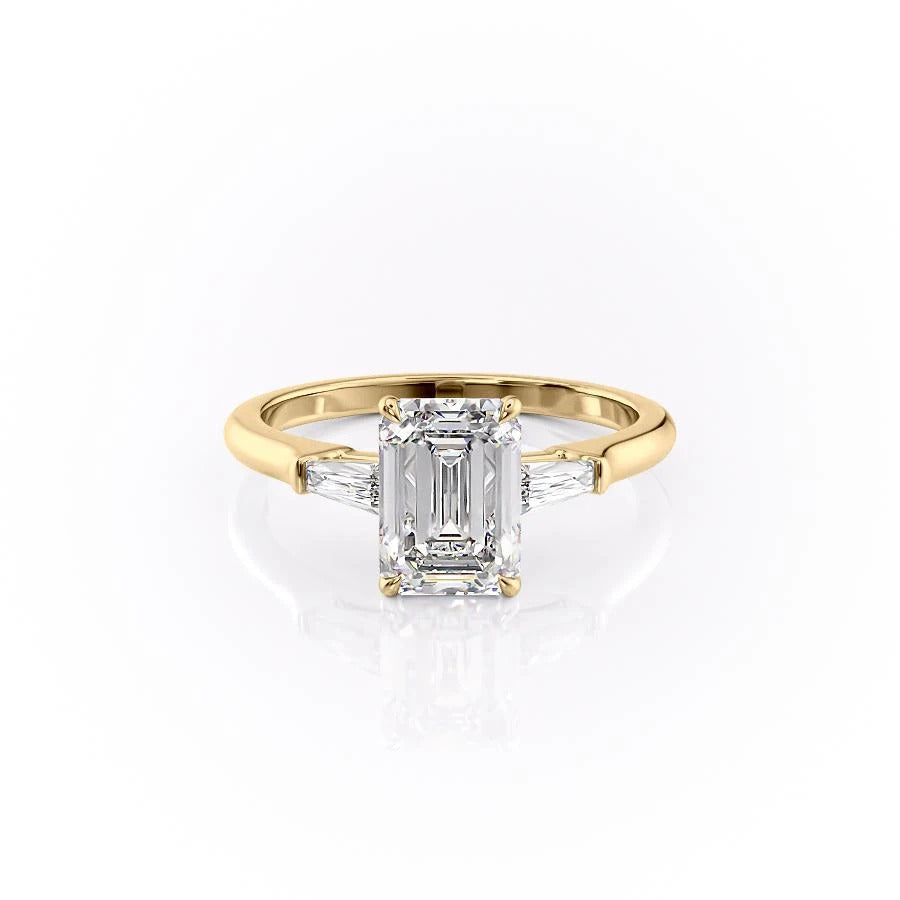 Emerald Cut Lab Diamond, Traditional Classic Design