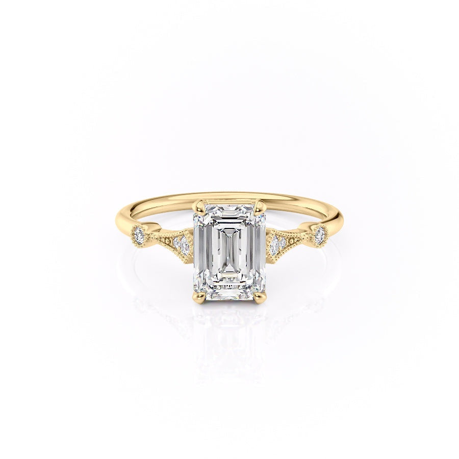 Emerald Cut Lab Diamond Vintage Design