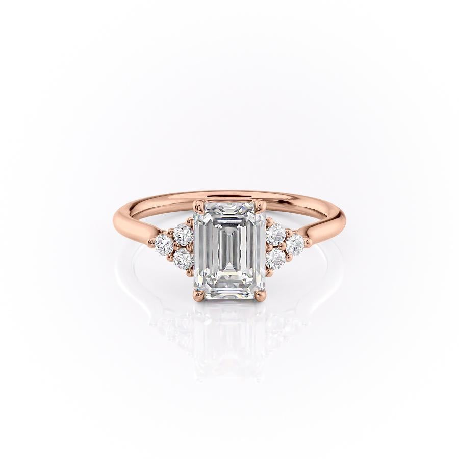 Emerald Cut Lab Diamond With Side Stones