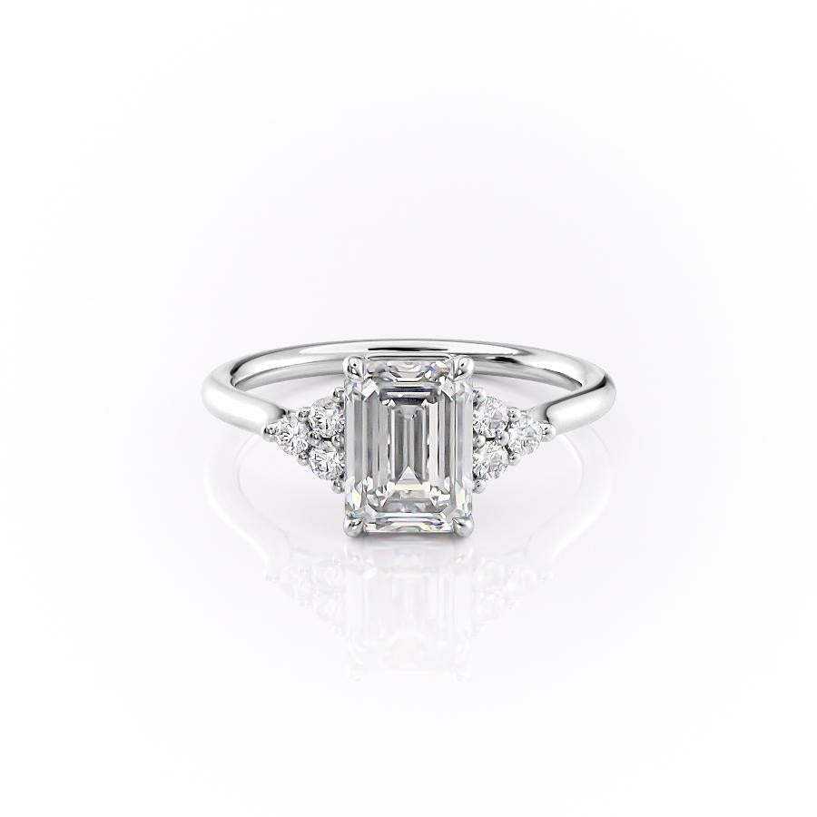 Emerald Cut Lab Diamond With Side Stones