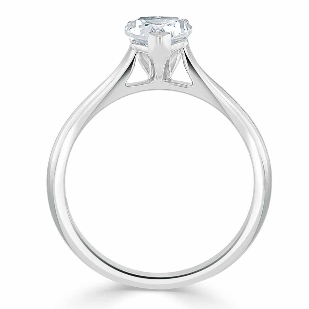 Heart Cut Lab Diamond Engagement Ring, Classic Style