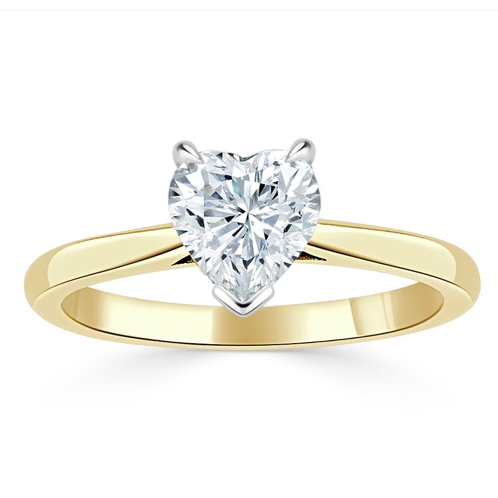Heart Cut Lab Diamond Engagement Ring, Classic Style