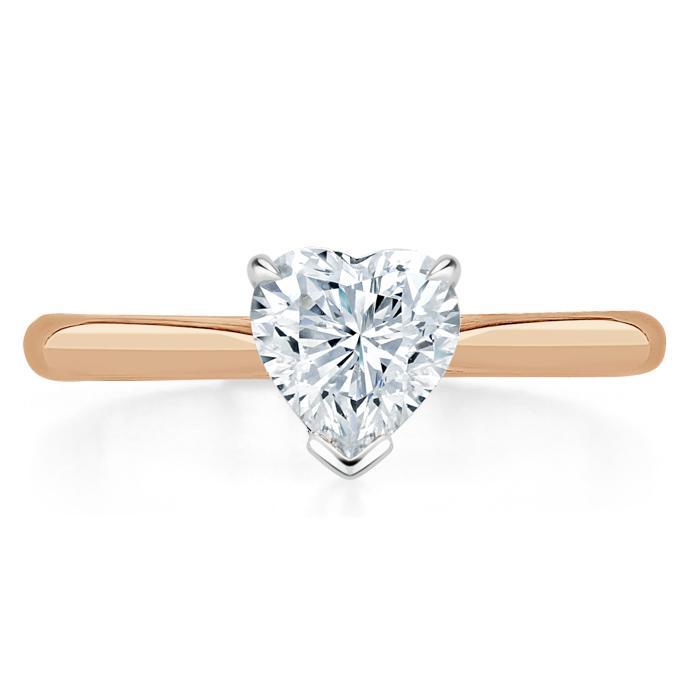 Heart Cut Lab Diamond Engagement Ring, Classic Style