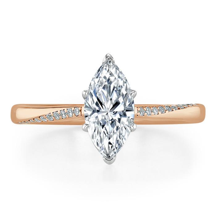 Marquise Cut Lab Diamond Engagement Ring, Classic Style