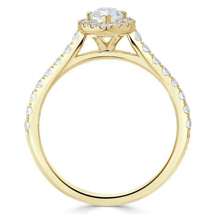 Marquise Cut Lab Diamond Halo Engagement Ring, Tiffany Style