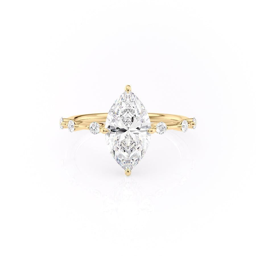 Marquise Cut Lab Diamond With Stone Set Shoulders