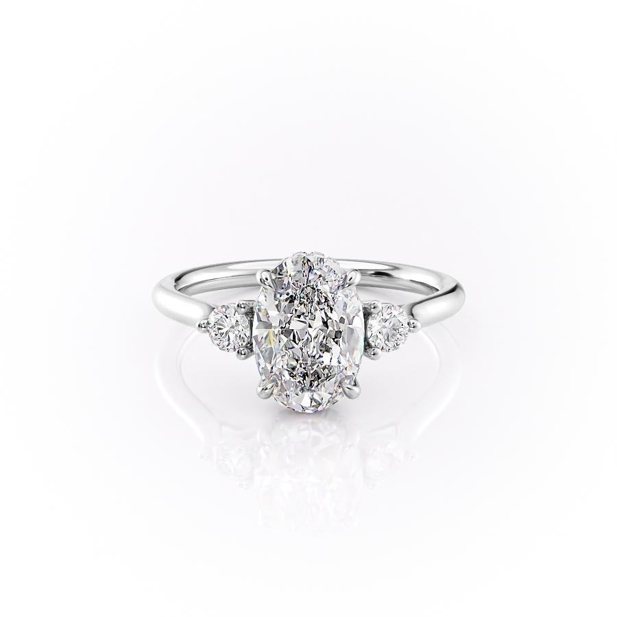 Oval Cut Lab Diamond 3 Stone Ring