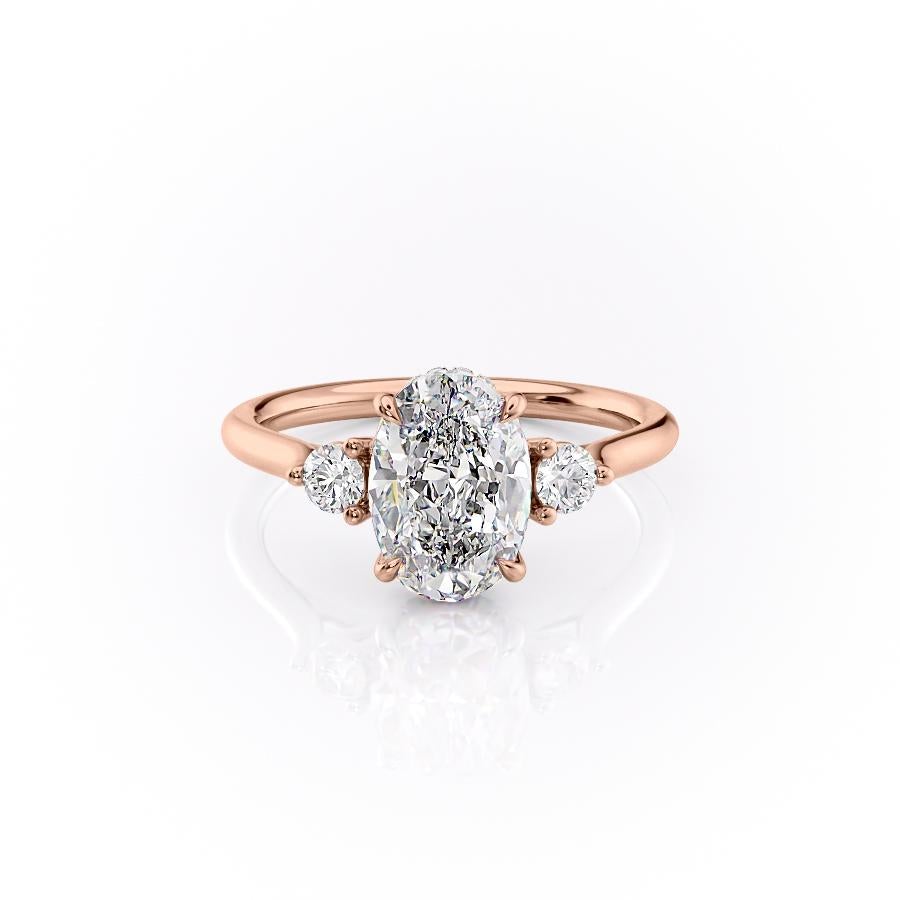 Oval Cut Lab Diamond 3 Stone Ring