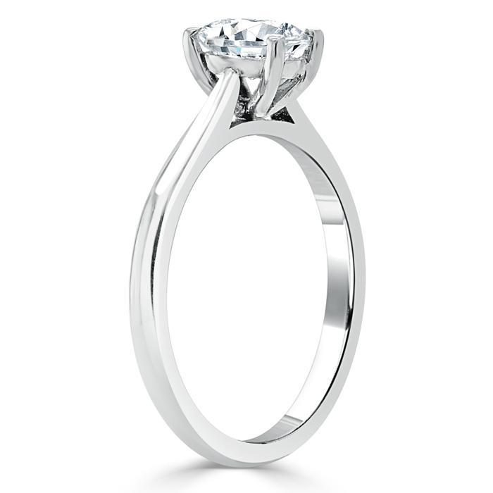 Oval Cut Lab Diamond Engagement Ring, Classic Design