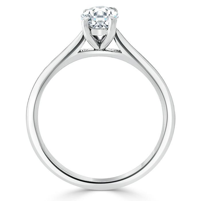 Oval Cut Lab Diamond Engagement Ring, Classic Design