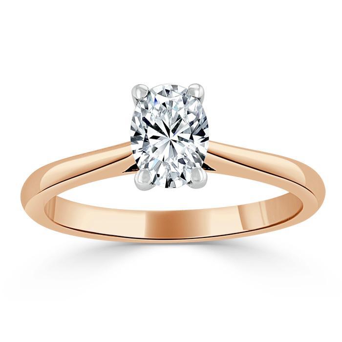 Oval Cut Lab Diamond Engagement Ring, Classic Design