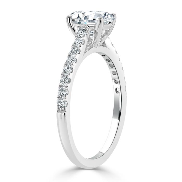 Oval Cut Lab Diamond Engagement Ring, Classic Style
