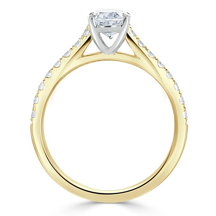 Oval Cut Lab Diamond Engagement Ring, Classic Style