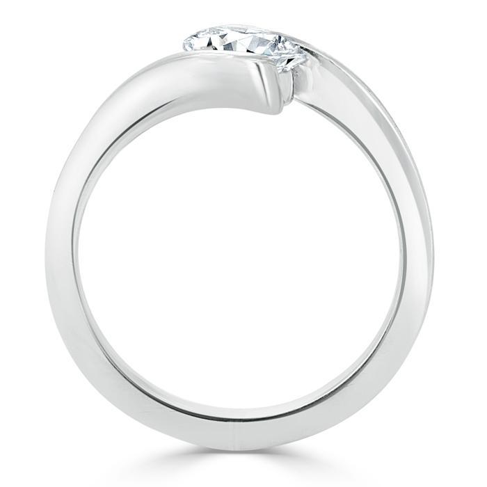 Oval Cut Lab Diamond Engagement Ring, Twist Design