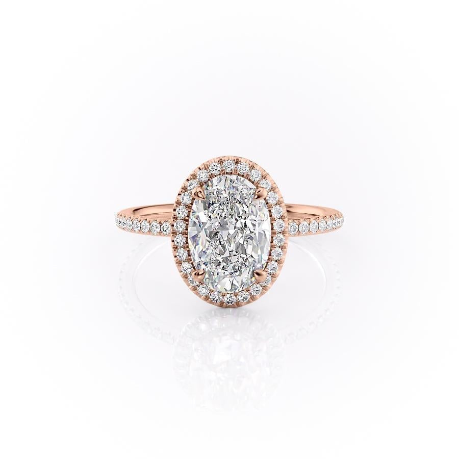 Oval Cut Lab Diamond Engagement Ring With Halo