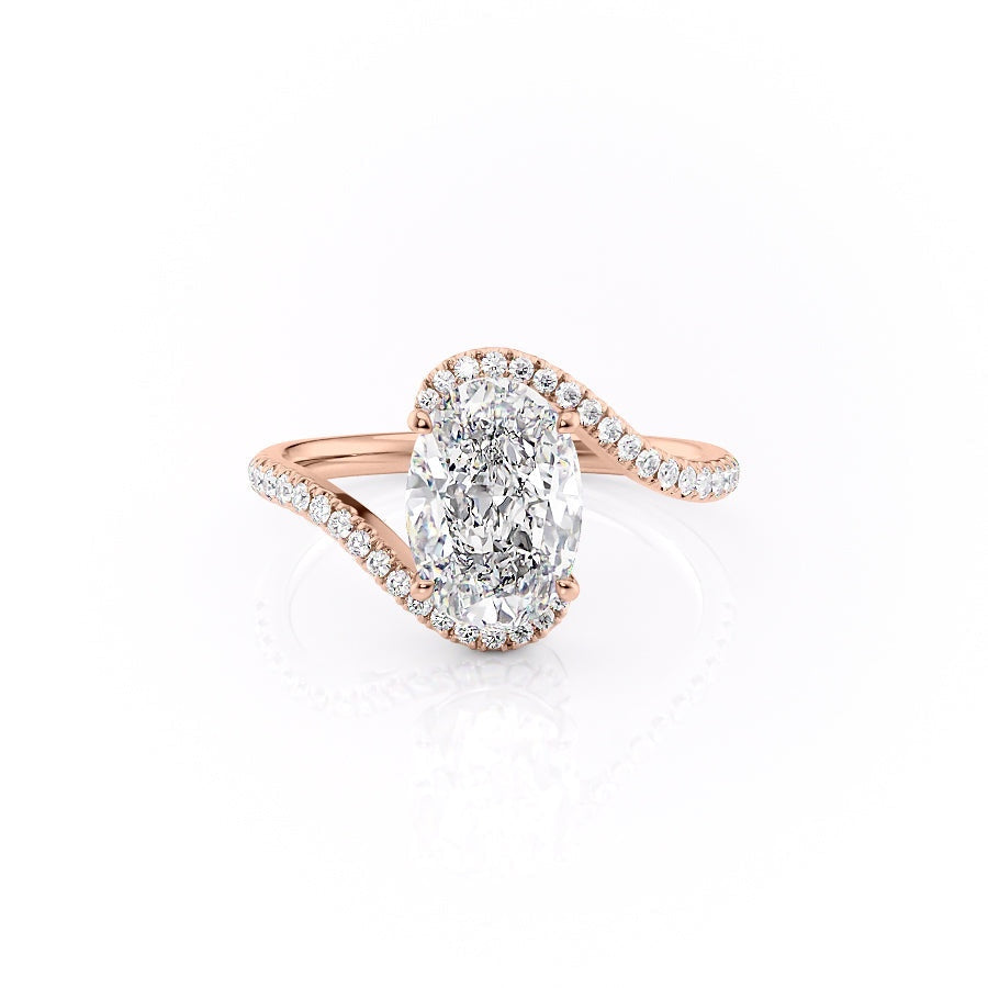 Oval Cut Lab Diamond Twist Ring