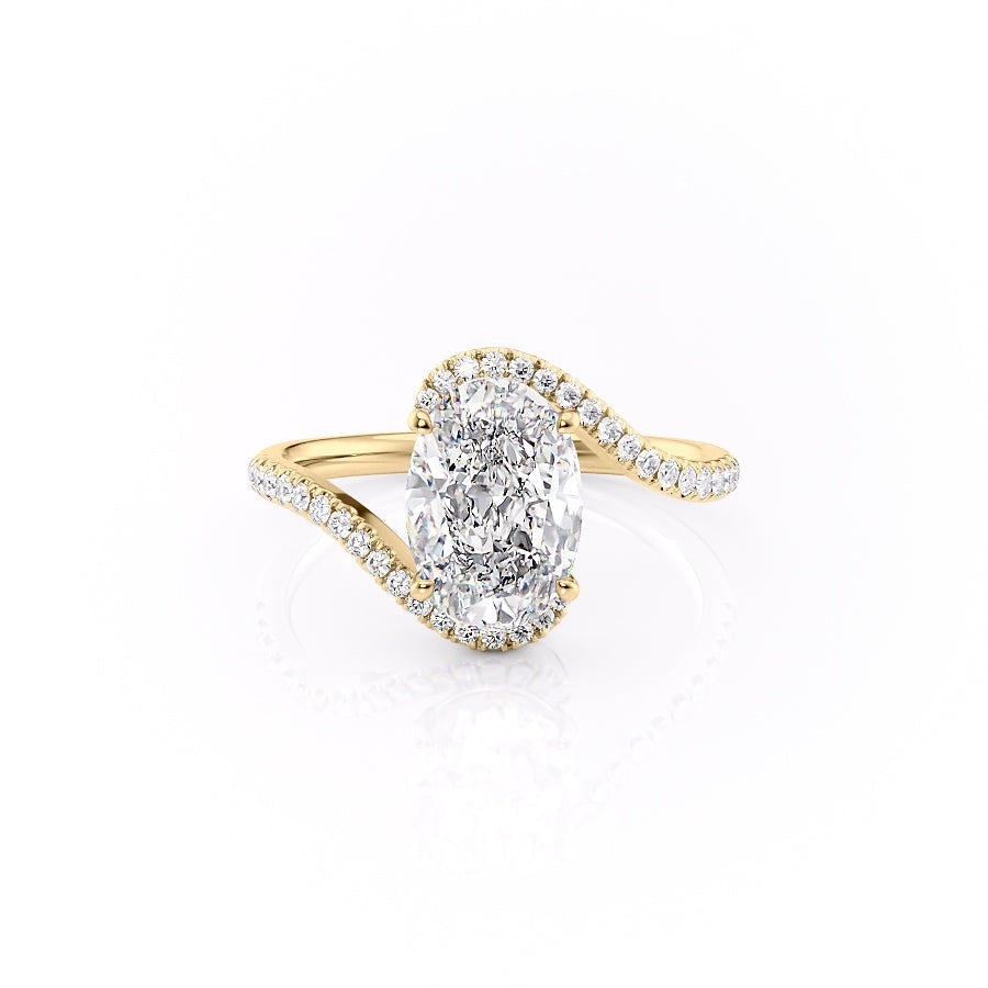 Oval Cut Lab Diamond Twist Ring