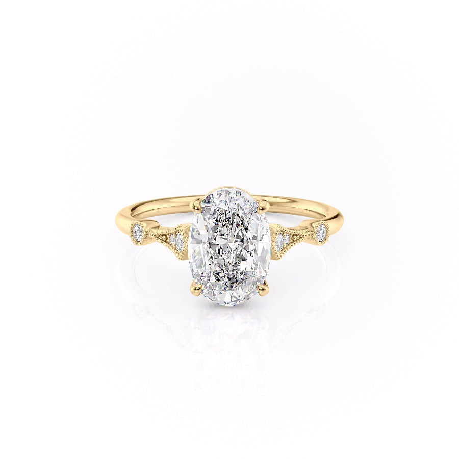 Oval Cut Lab Diamond Vintage Design