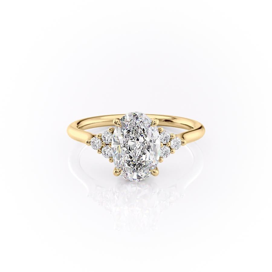 Oval Cut Lab Diamond With Side Stones