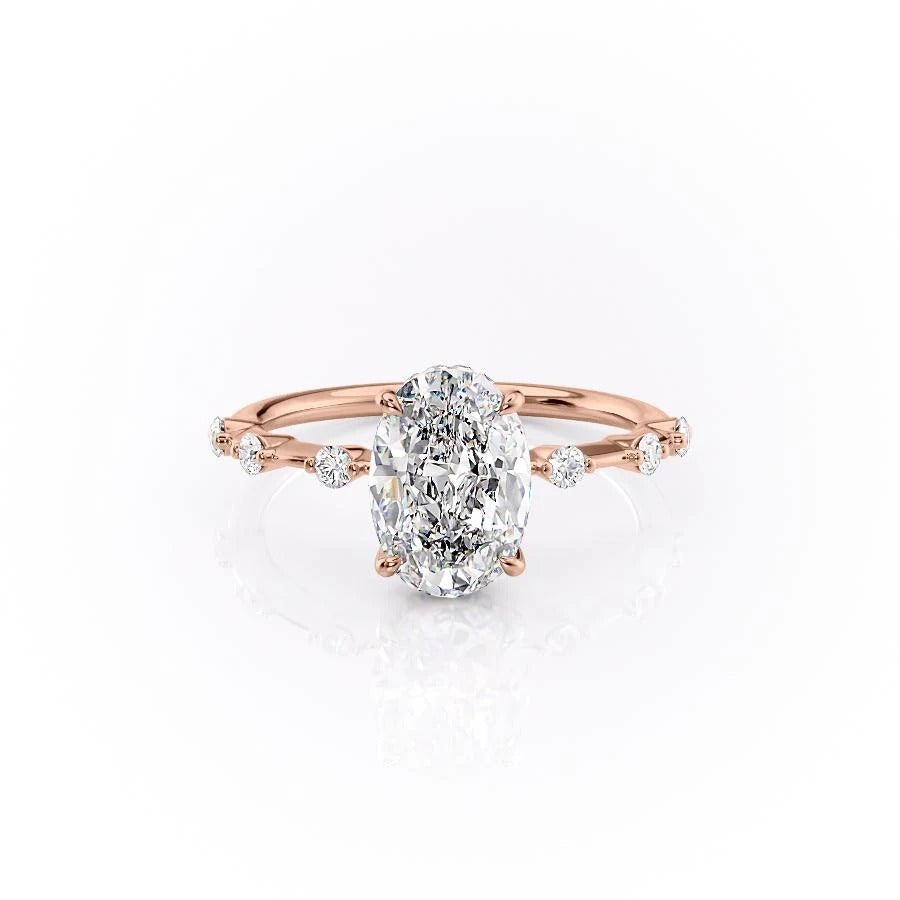 Oval Cut Lab Diamond With Stone Set Shoulders