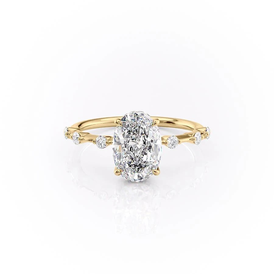 Oval Cut Lab Diamond With Stone Set Shoulders