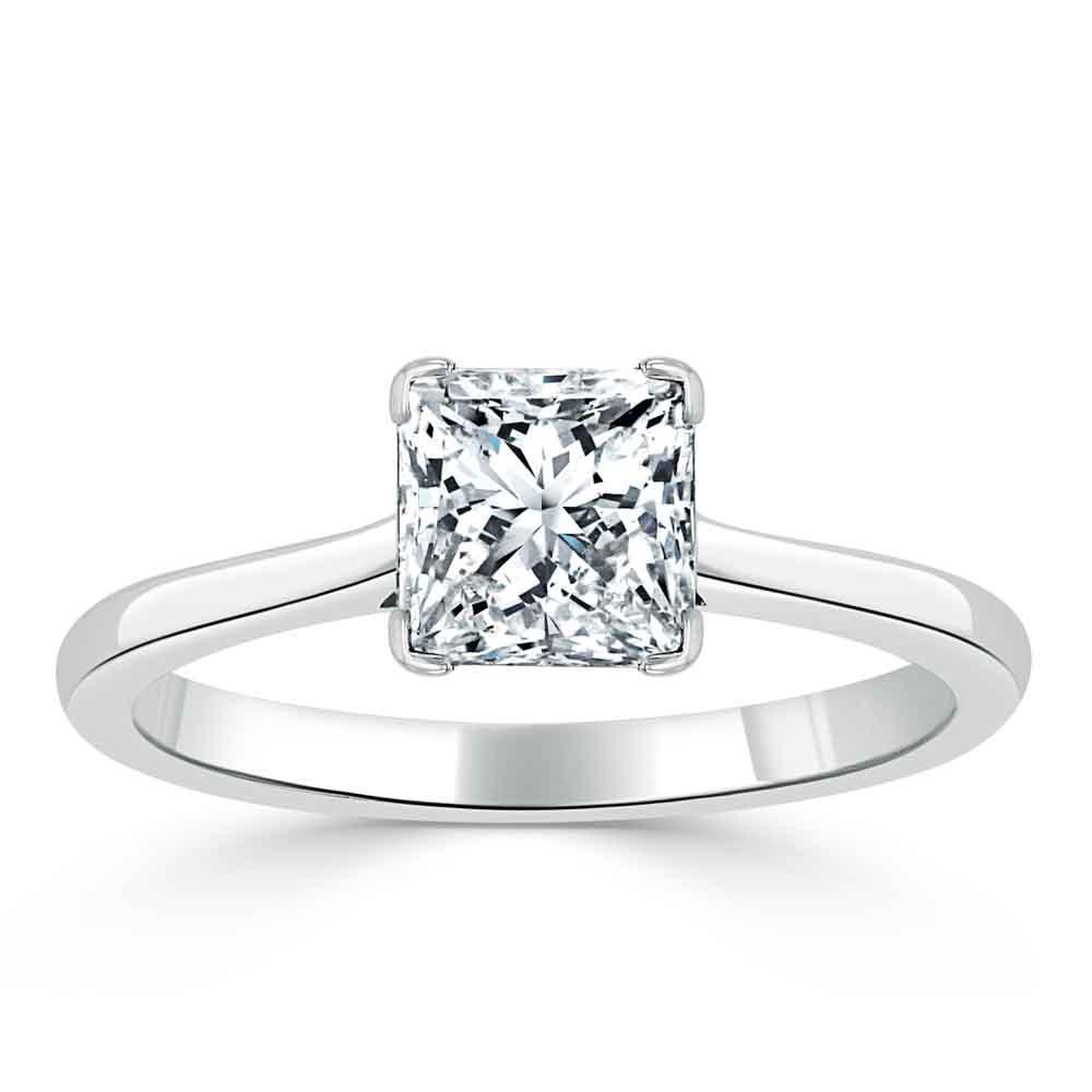 Princess Cut Lab Diamond Engagement Ring, Classic Style