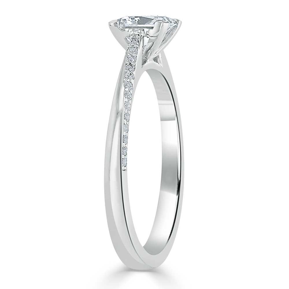 Princess Cut Lab Diamond Engagement Ring, Classic Style
