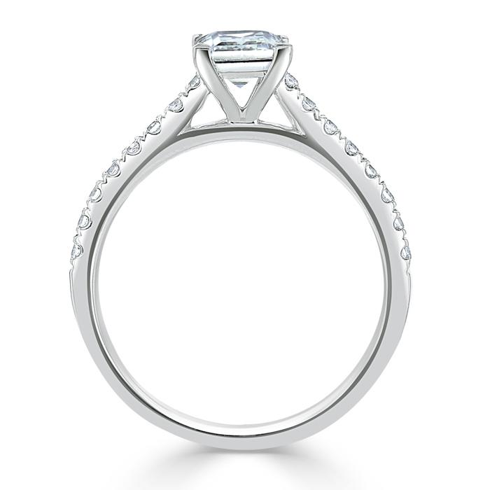 Princess Cut Lab Diamond Engagement Ring, Classic Style