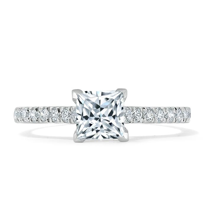 Princess Cut Lab Diamond Engagement Ring, Classic Style