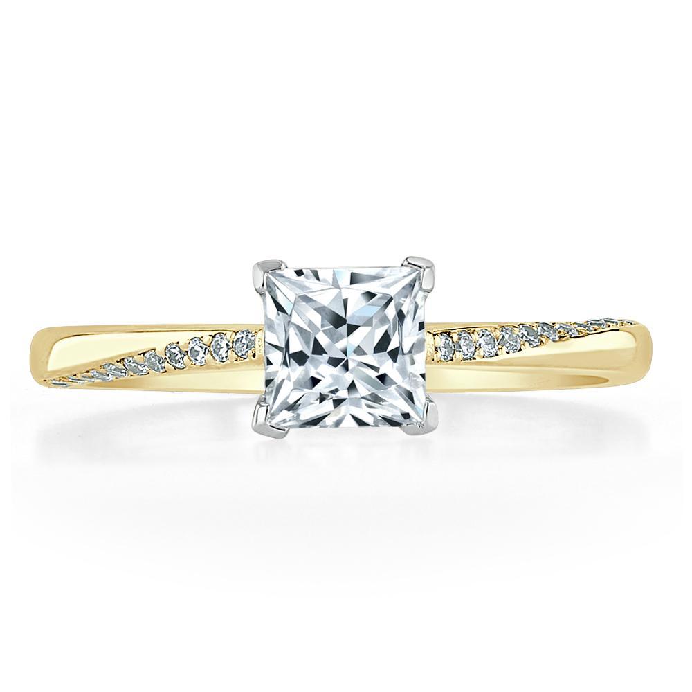 Princess Cut Lab Diamond Engagement Ring, Classic Style