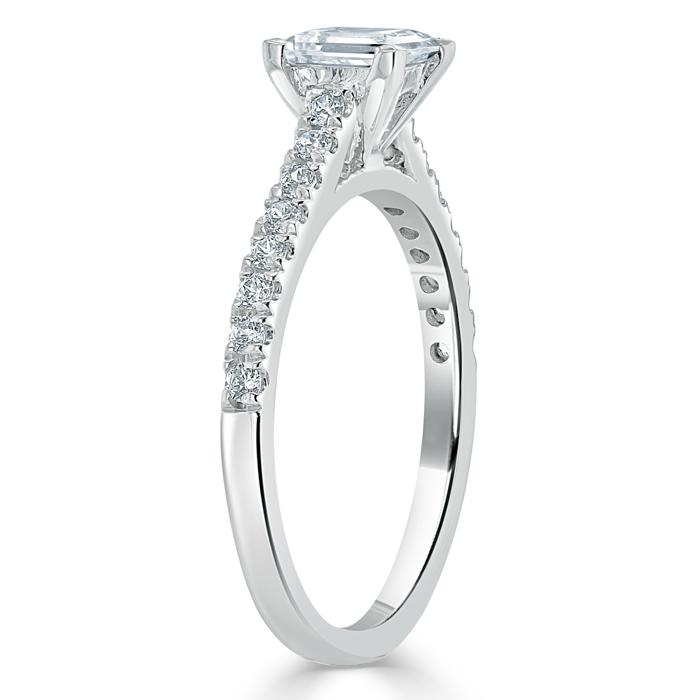 Princess Cut Lab Diamond Engagement Ring, Classic Style