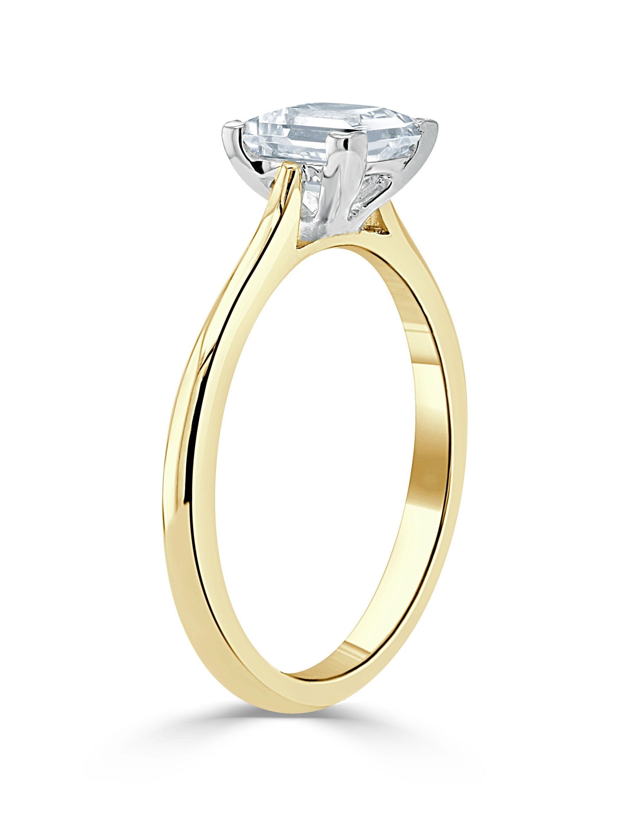 Princess Cut Lab Diamond Engagement Ring, Classic Style