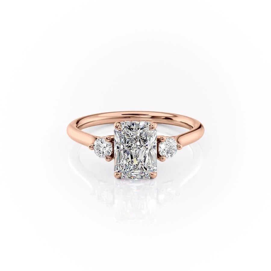 Radiant Cut Lab Diamond 3 Stone Ring