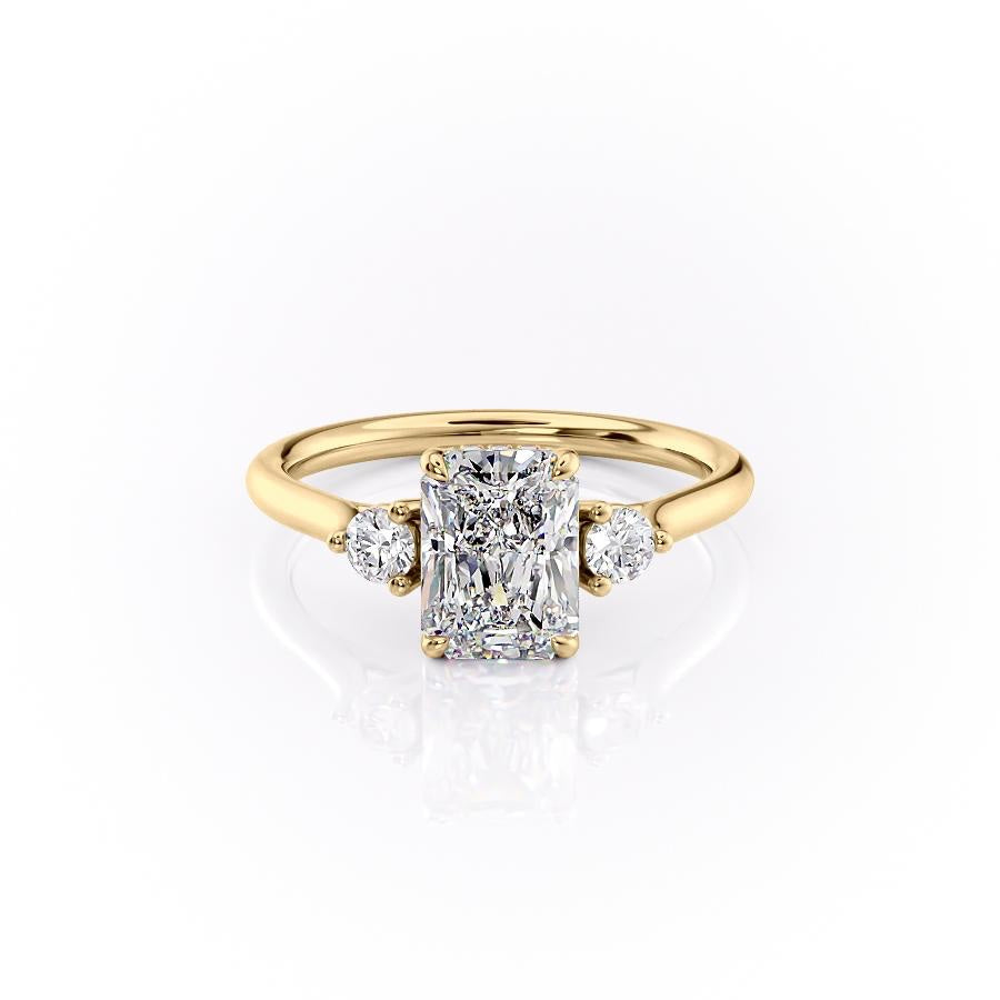 Radiant Cut Lab Diamond 3 Stone Ring