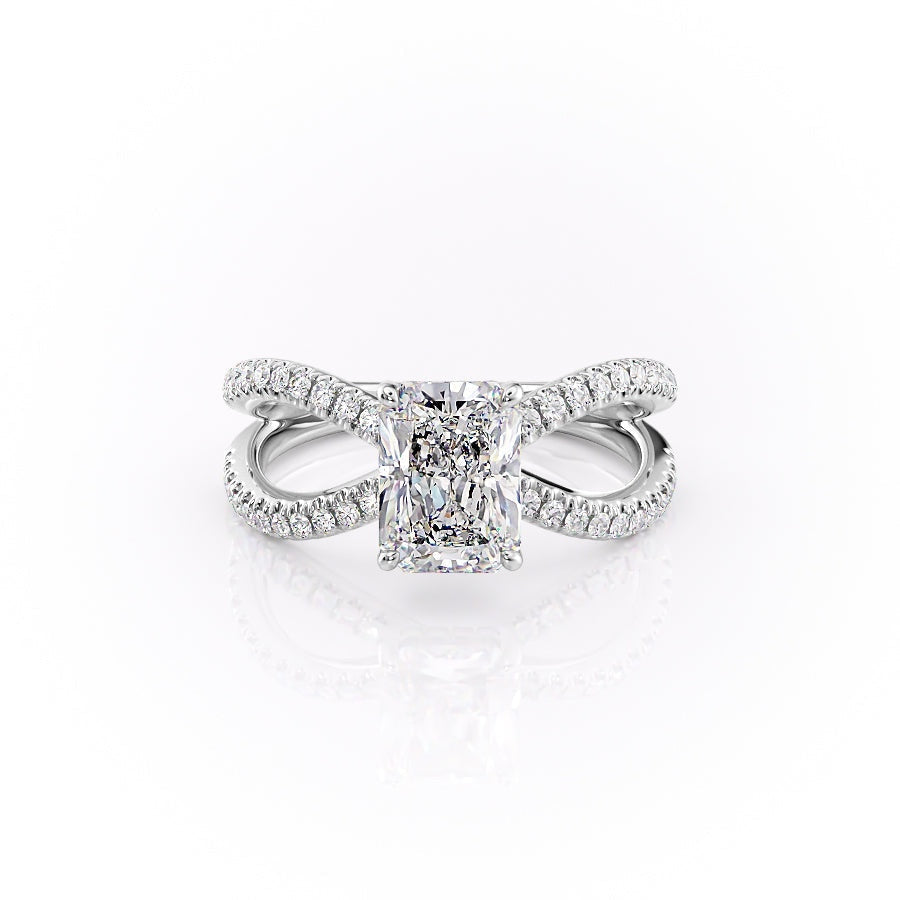 Radiant Cut Lab Diamond Criss-Cross Design