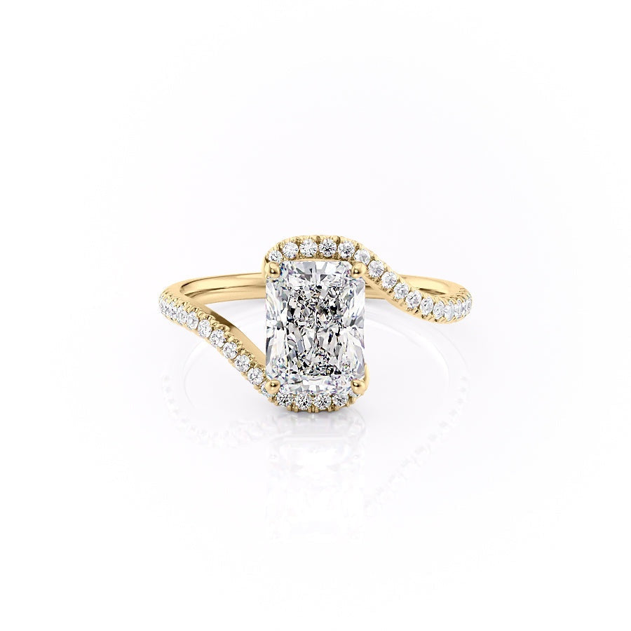 Radiant Cut Lab Diamond Twist Ring
